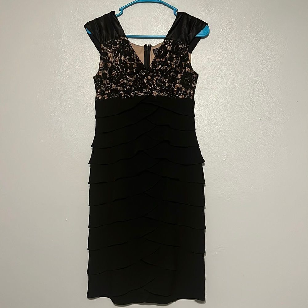 Black Formal Dress Size 6 Jessica Howard Sleeveless Lace Cream Cocktail Party